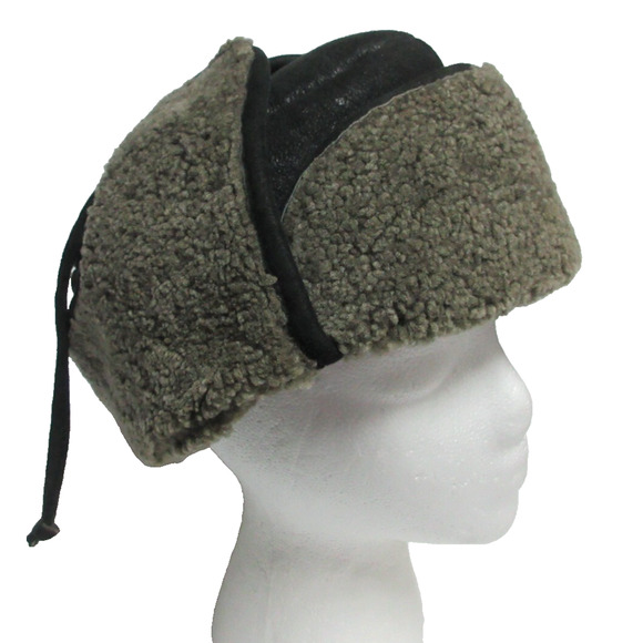 Vintage Burberry Shearling Aviator Hat made in U.K. Sheepskin Lining - Picture 1 of 7